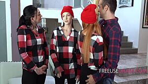 Family's Scared Thanksgiving Freeuse Traditions with Teen Group Fucking Fantasy