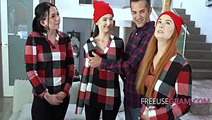 Family's Scared Thanksgiving Freeuse Traditions with Teen Group Fucking Fantasy