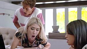 Unbelievable! Stepbrother and Stepsister Caught Having Sex in Front of Friend