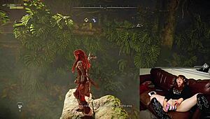 Gamer slut forgets cam on during dildo orgasm