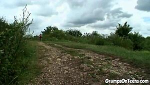 Teen Seduces Older Man With Outdoor Blowjob. She Rides Him Hard In Wild Cowgirl Action After.