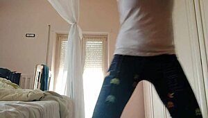 After a sweaty gym session, I’m all satisfied. Hidden cam catches my yoga moves.