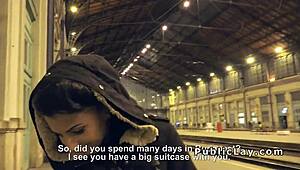 Hungarian hottie bangs huge cock outdoors