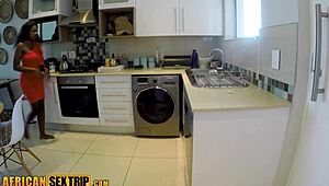 Feeling Intense Pleasure As My Ass Is Eaten And Pussy Railed In The Kitchen.