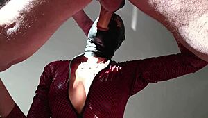 Watch this milf in latex boots get roughly fucked and cum on tits?