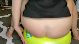 Hey, did you know a gymnastics ball can be fun and make you squirt like crazy?