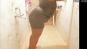 myanmar milf enjoys a relaxing shower