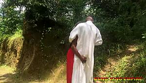 i couldn’t resist her as a priest, she loved my big black monster in african forest