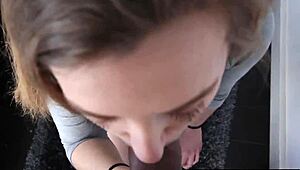 petite marissa mae tries her first time with a huge thick dick, blowing and fucking hard.