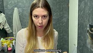 My stepmom forced me to wash up. Then she made me cum hard.