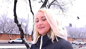 german scout picks up blue-eyed teen marilyn for street casting bang 😍