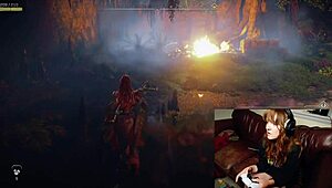 Gamer slut forgets cam on during dildo orgasm