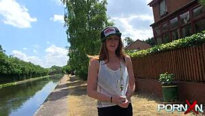 busty natural milf samantha bentley does yoga nude in public! 😍