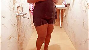 myanmar milf enjoys a relaxing shower