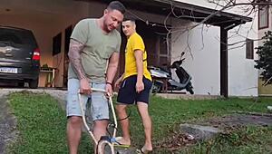 Husband's mistake on the lawn? I gave him a hidden treat!