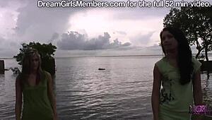 Roommates Frolic Naked at Public Florida Beach Showing Natural Tanned Bodies