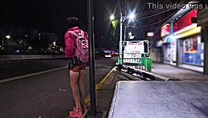 Public Whore Flashes Miniskirt in Outdoor Exhibitionist Stunt