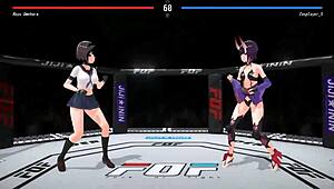 cute ladies having sex in fuck or fight new 2024 ryona hentai game 😈