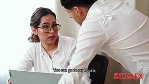 sexmex - secretary alondra reveals her naughty side with blowjob