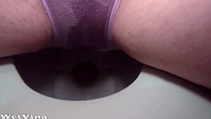 hey, ever peed yourself in the toilet? my panty's soaked from desperation!