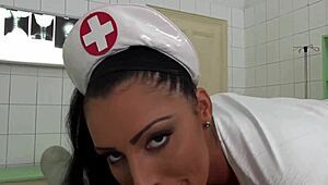 horny nurse with big boobs seduces patient