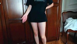 Master fucks teen 18+ juicy student on creaky bed