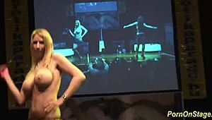 threesome sex show stuns crowd on public stage