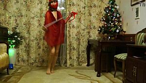 Ballady Teasing In Red Lingerie