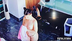 Hey, watch this Brazilian babe swallow cum after wild action