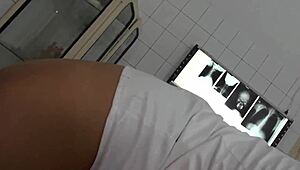 horny nurse with big boobs seduces patient