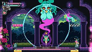 Flip witch pixel hentai game ep 13 with monster cock titjob and facial