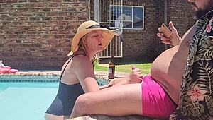 Old fat guy gets his cock sucked intensely by hotel girl