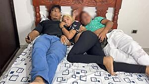 Watching movie turns into netorare with girlfriend and best friend riding cowgirl. Homemade amateur clip catches every athletic move