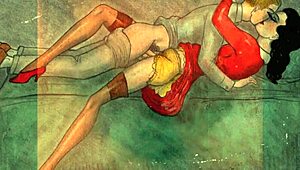 Vintage drawings from classic anime era