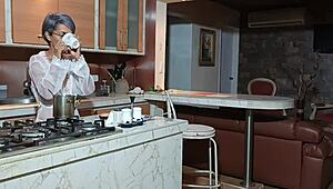 I sneakily fuck my stepson hard in the kitchen every chance I get.