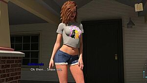 brunette with big tits in homemade anime cartoon erotic scene