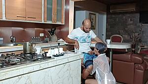 I sneakily fuck my stepson hard in the kitchen every chance I get.