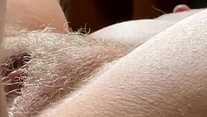 Ultra-Closeup Hairy Pussy Pounded in Slow Motion