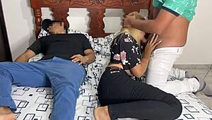 Watching movie turns into netorare with girlfriend and best friend riding cowgirl. Homemade amateur clip catches every athletic move