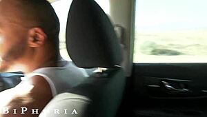 biphoria's horny bi couple picks up and screws hitchhiking hunk.