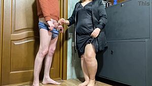 i cum on my stepmother-in-law's big ass in her nightgown