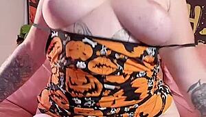 orgasm with dragon dildo pussy play and moaning