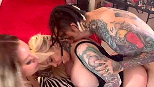 sabrina sabrok and nicole garcia sucking cock, banging hard, and swallowing cum in wild session. they love every drop!