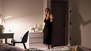 Stepson slams stepmother hard during thunder, intense big tits action