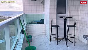 hired a naughty maid with tiny shorts, her ass drives me wild