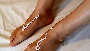 granny mariaold swaps stockings and enjoys foot worship in a mature session