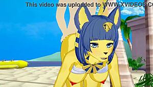 Ankha From Animal Crossing Gets Fucked On The Beach