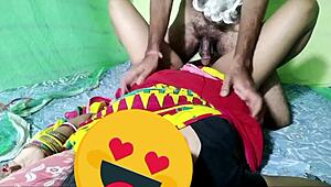 newly married bahu catches sasur masturbating then gets fucked in desi hindi