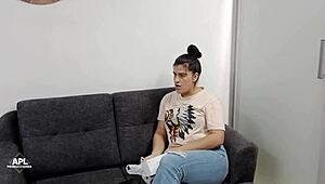 horny mother-in-law licks her stepdaughter's pussy until she squirts