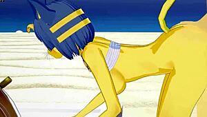 Ankha From Animal Crossing Gets Fucked On The Beach